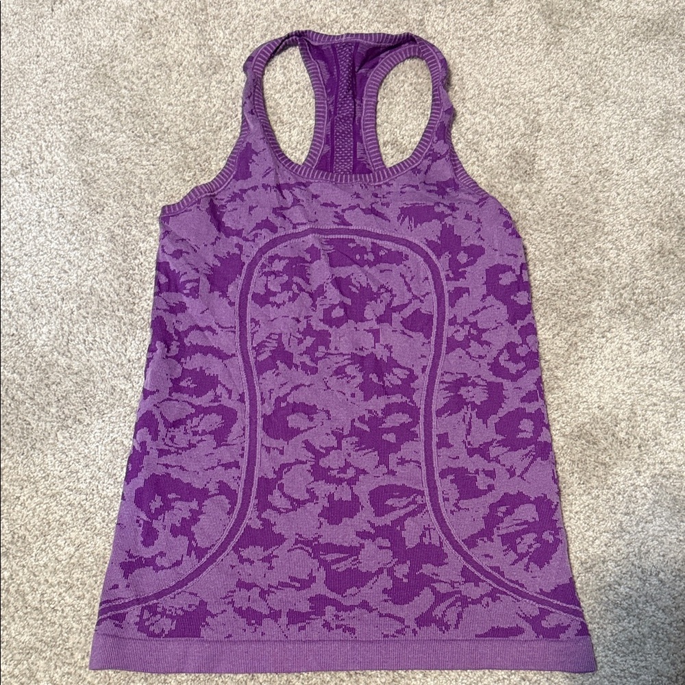 lululemon athletica Purple Floral Tank Top